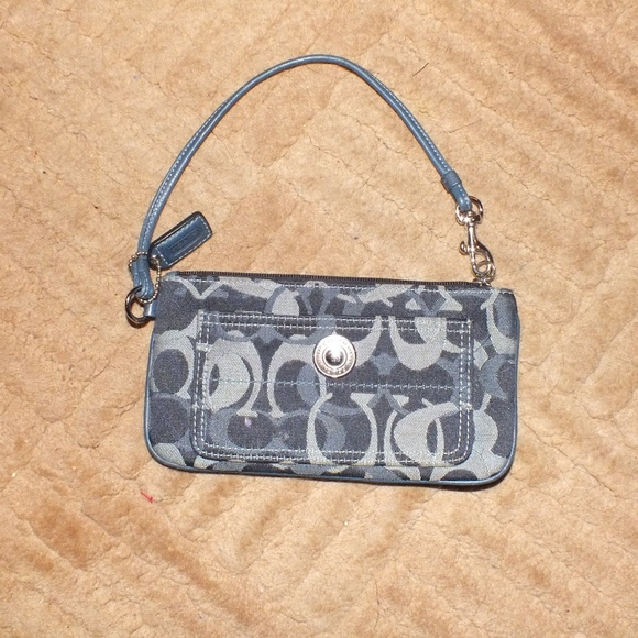 Coach Denim Wristlet - Picture 1 of 2